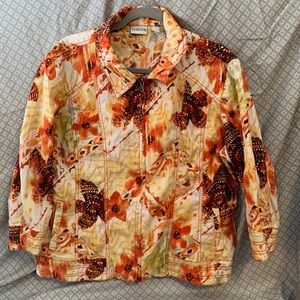 Chicos Full Zip Lightweight Jacket Size 3